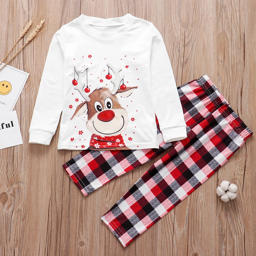 Xmas Family Matching Pajamas Set Cute Deer Adult Kid Baby Family Matching Outfits 2022 Christmas Family Pj&