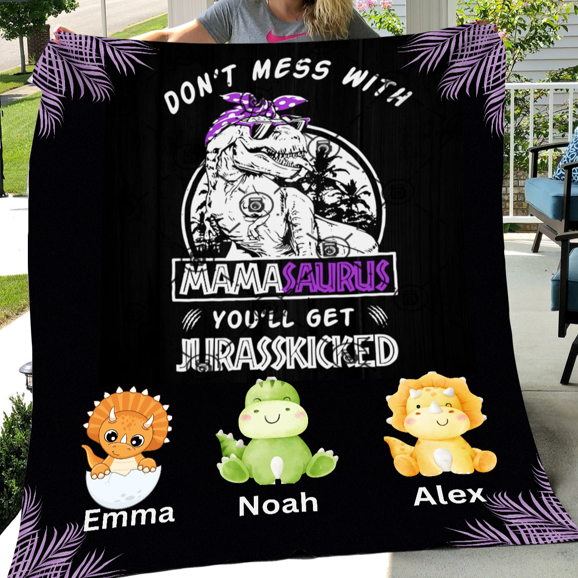 Mamasaurus Personalized Blanket