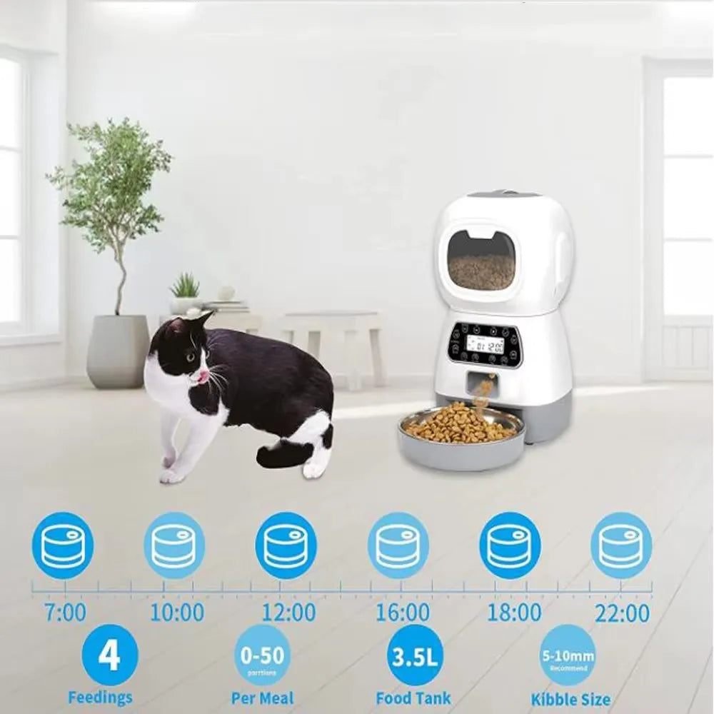 3.5L Automatic Pet Feeder- WiFi Smart Swirl  With Voice Recorder