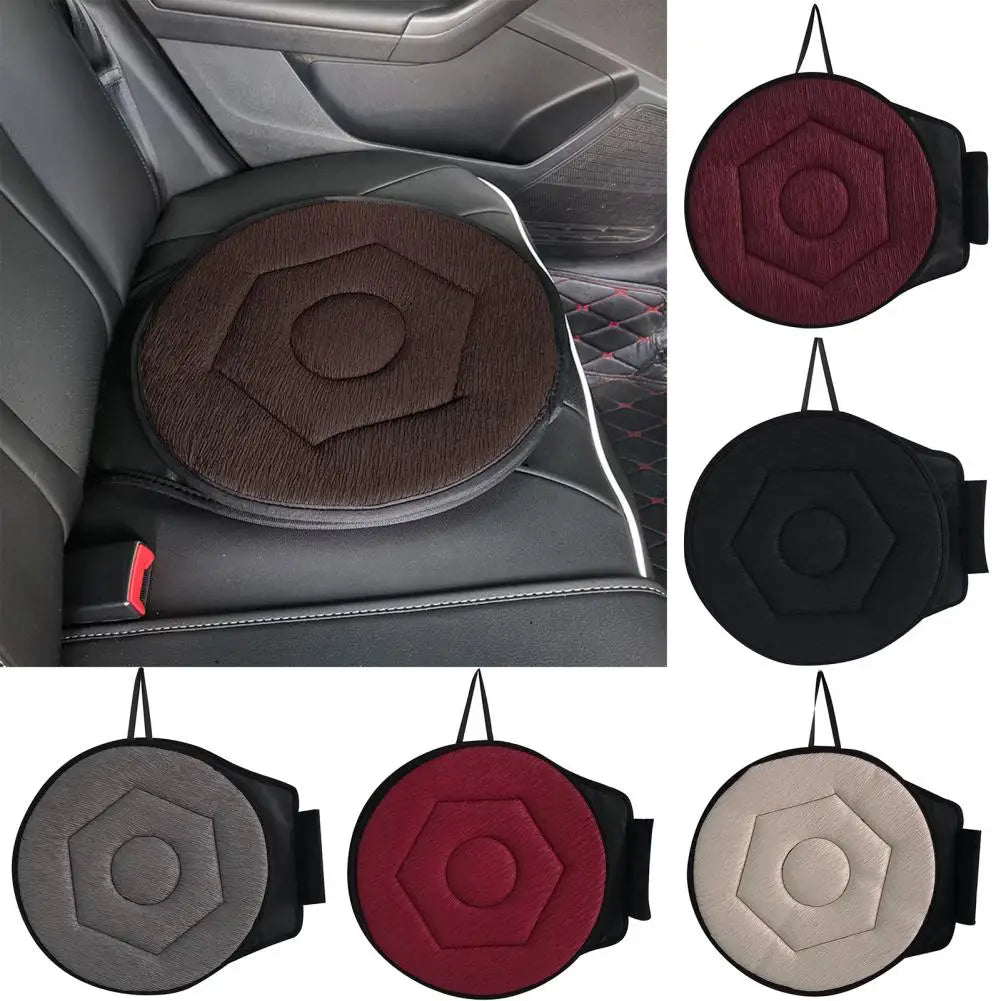 Rotating Car Seat Cushion 360 Degree Swivel Memory Foam Anti-Slip Base Elderly Support Hip Pressure Relief Car Seat Pad