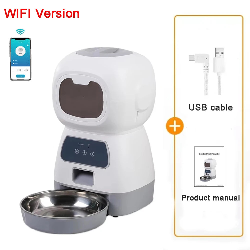 3.5L Automatic Pet Feeder- WiFi Smart Swirl  With Voice Recorder