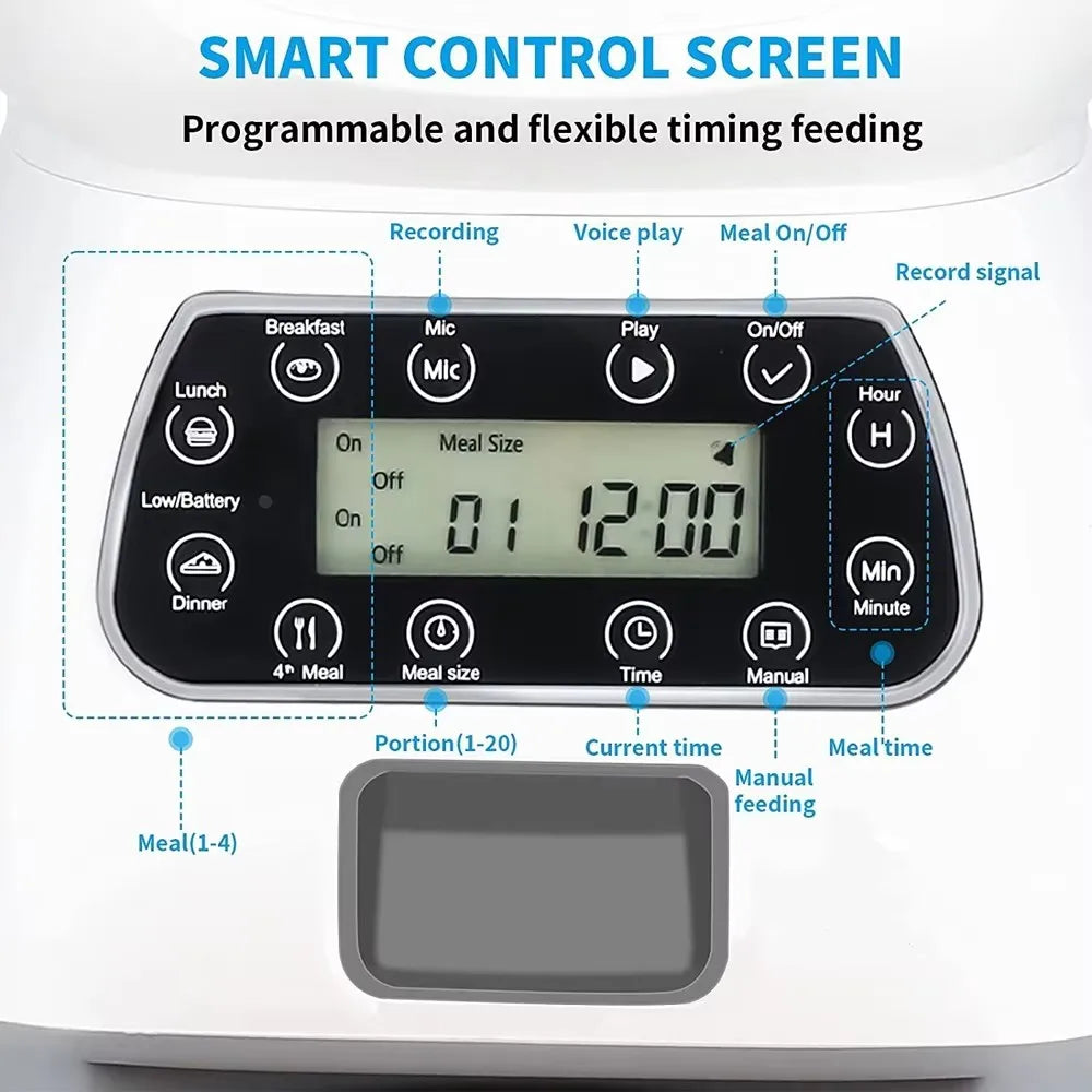 3.5L Automatic Pet Feeder- WiFi Smart Swirl  With Voice Recorder