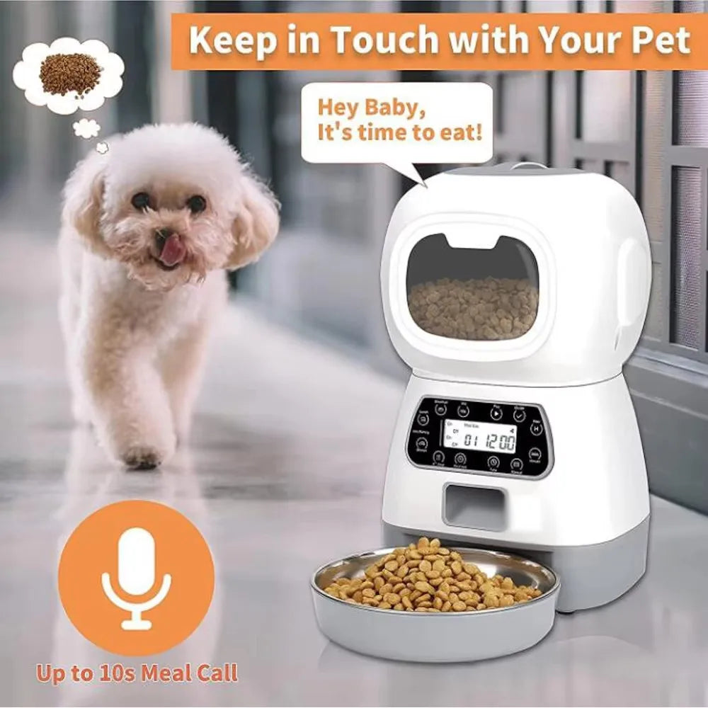 3.5L Automatic Pet Feeder- WiFi Smart Swirl  With Voice Recorder