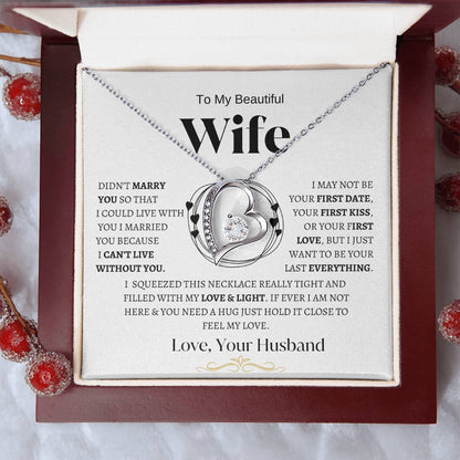 To My Beautiful Wife -Forever Love Necklace