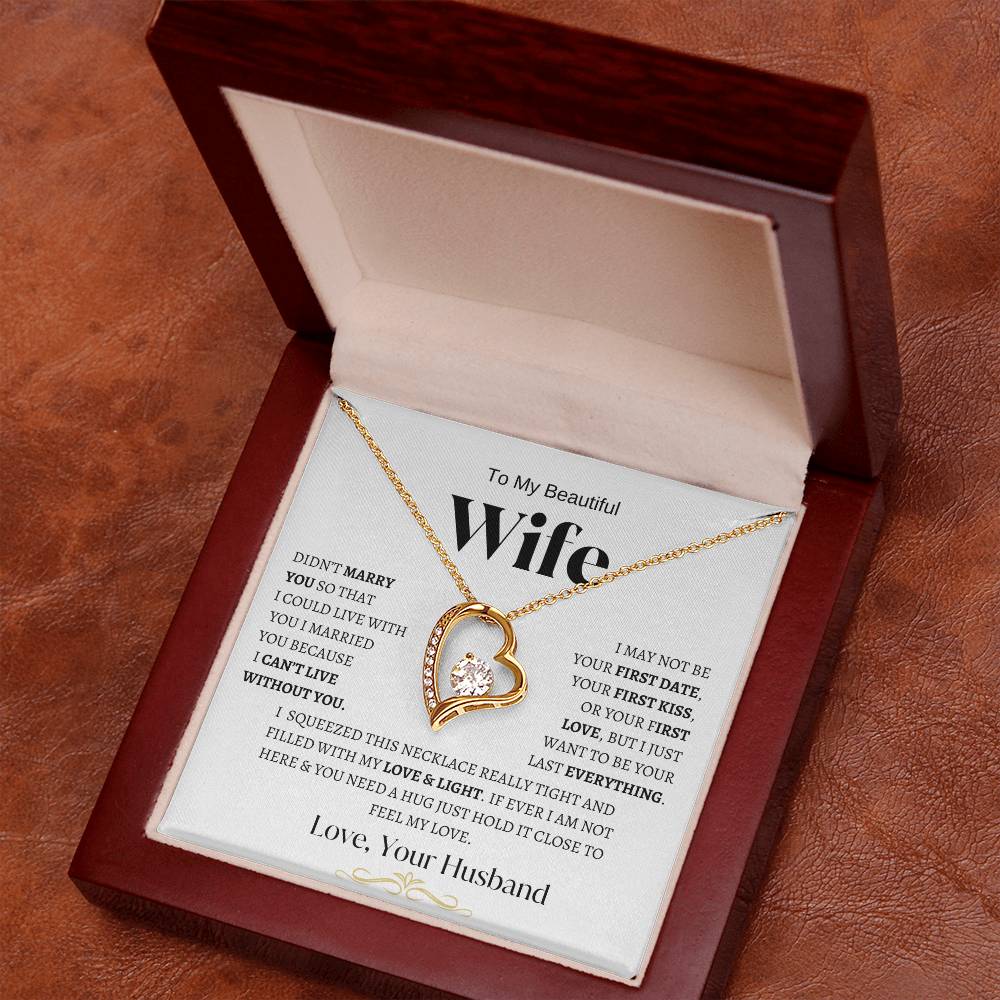 To My Beautiful Wife Forever Love Necklace-BW