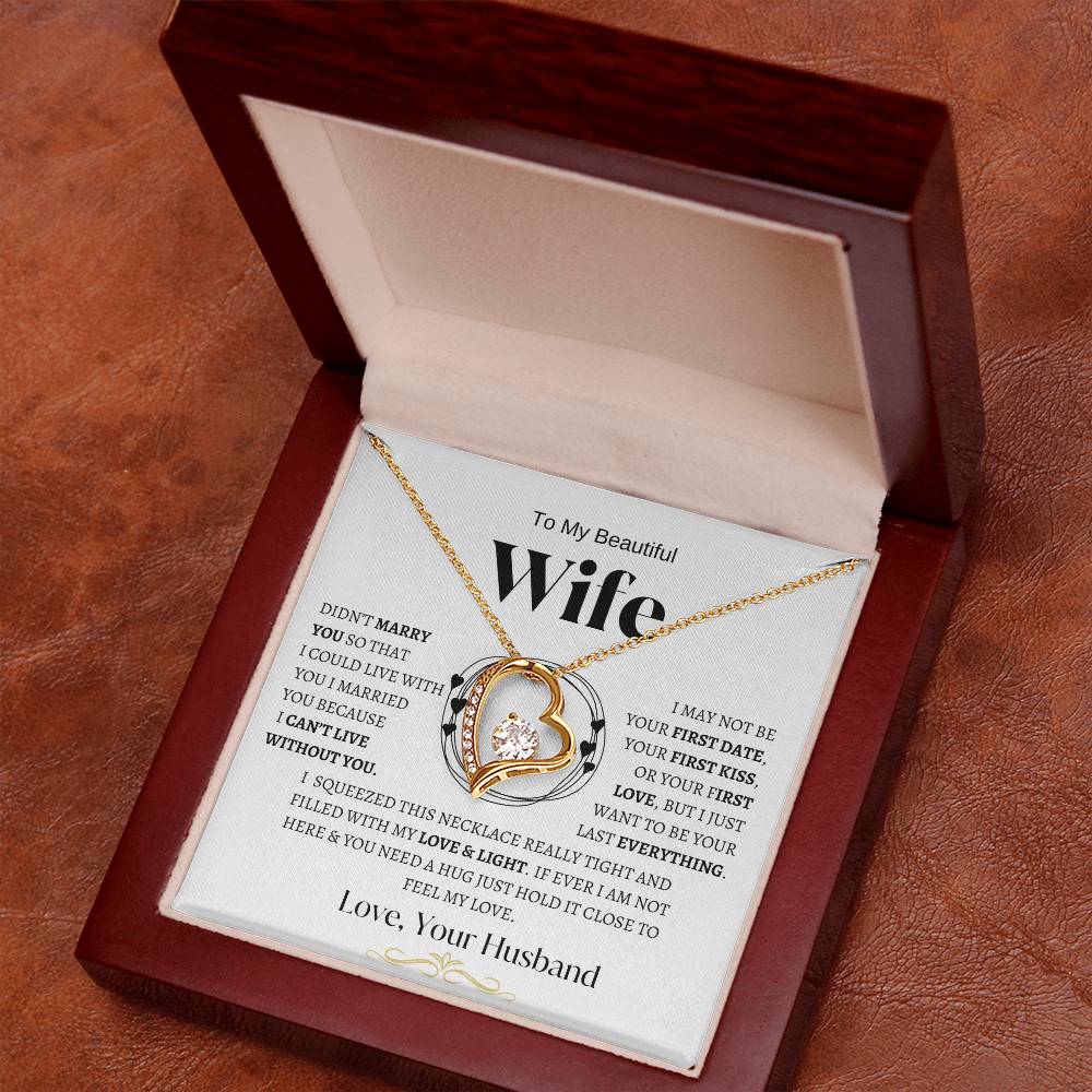 To My Beautiful Wife -Forever Love Necklace