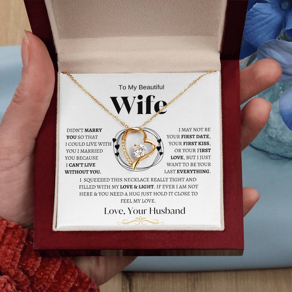 To My Beautiful Wife -Forever Love Necklace