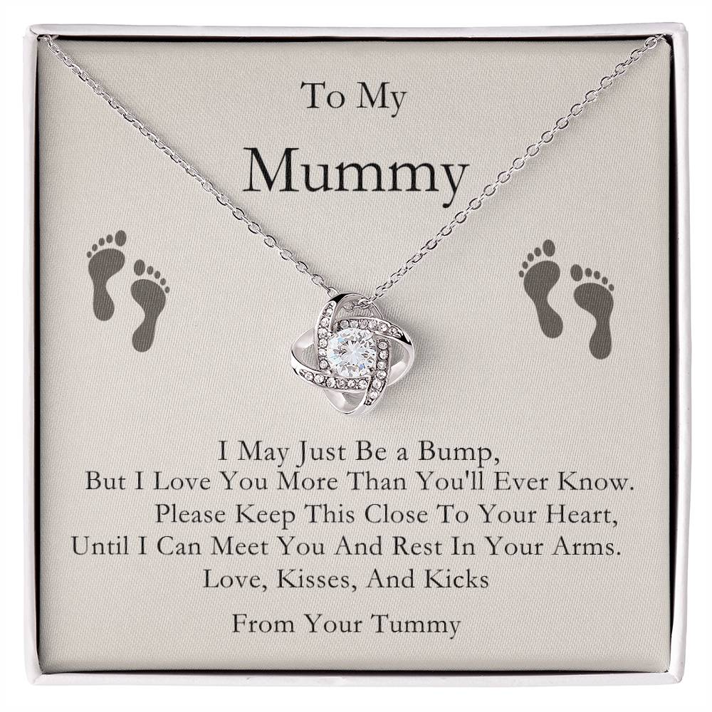 Mummy to Be-Baby Feet- Love Knot Necklace-Mother&