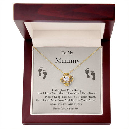 Mummy to Be-Baby Feet- Love Knot Necklace-Mother&