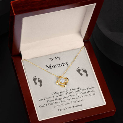 Mummy to Be-Baby Feet- Love Knot Necklace-Mother&