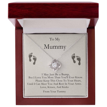 Mummy to Be-Baby Feet- Love Knot Necklace-Mother&