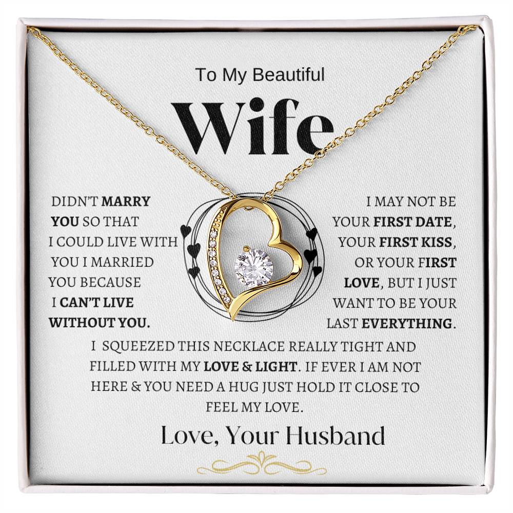 To My Beautiful Wife -Forever Love Necklace