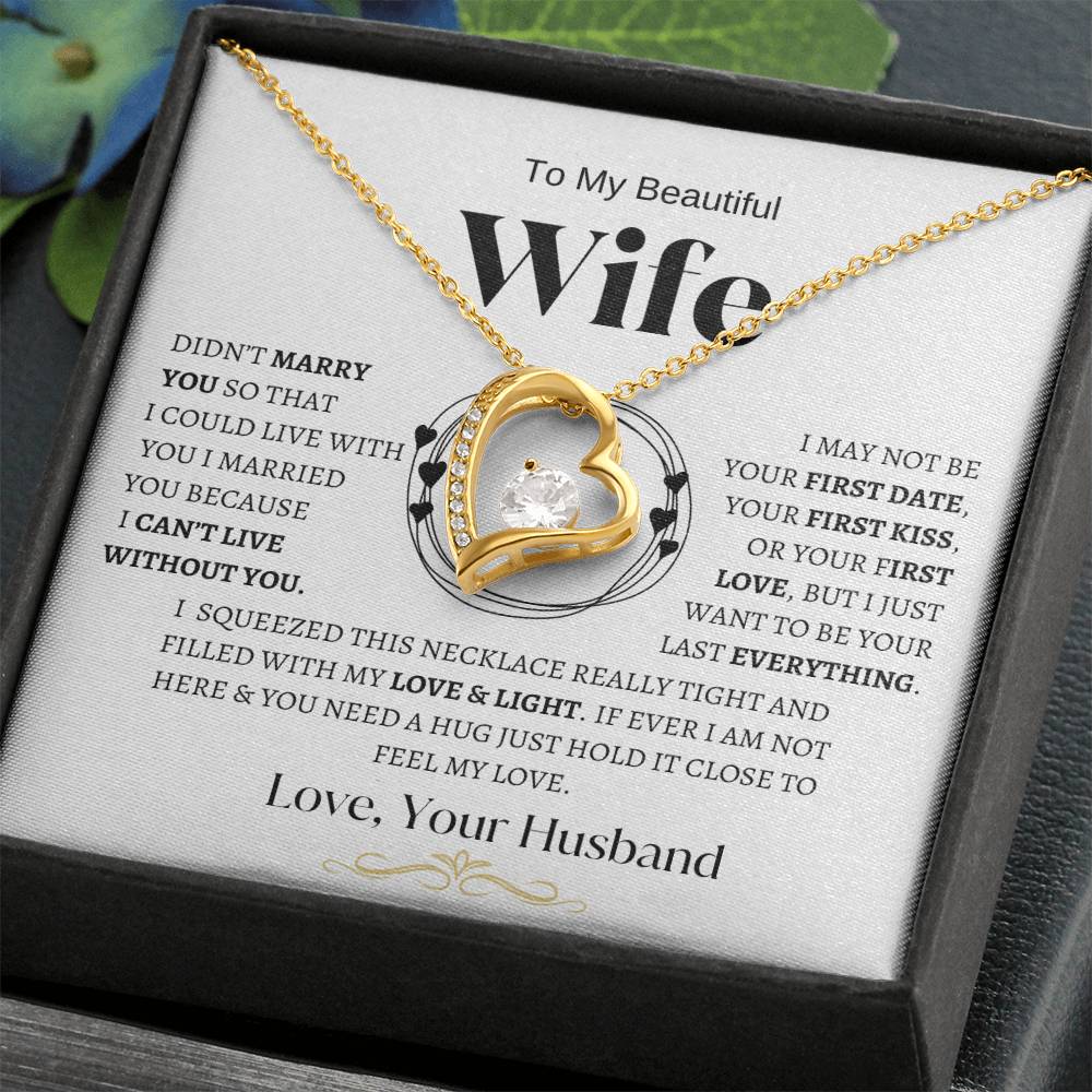 To My Beautiful Wife -Forever Love Necklace