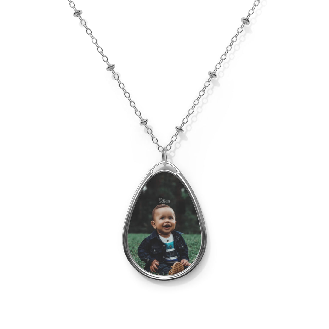 Personalized Photo Oval Necklace